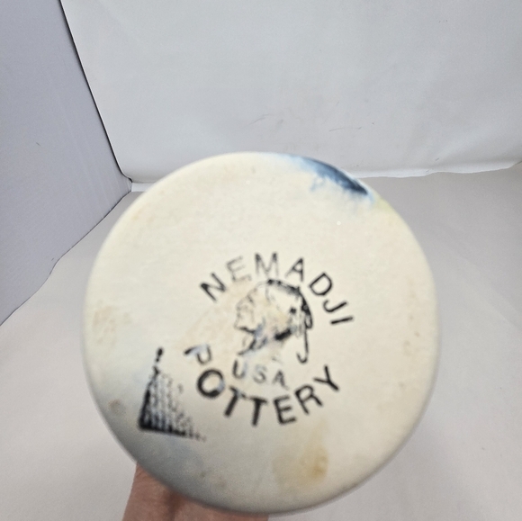 Nemadji Pottery Vase Vintage 6 Inch Tall Handmade Southwestern Look Art Swirls - Picture 5 of 9